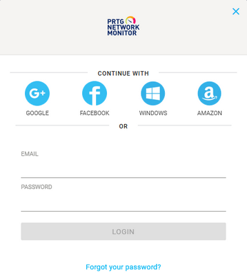 PRTG on Demand Login Screen PRTG on Demand Login Screen